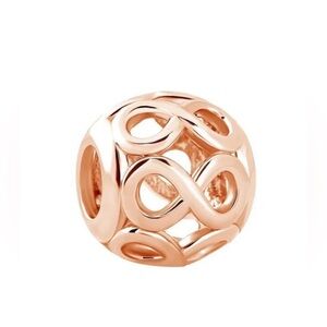 NEW•Rosegold Infinity round 2pc set DIY charms